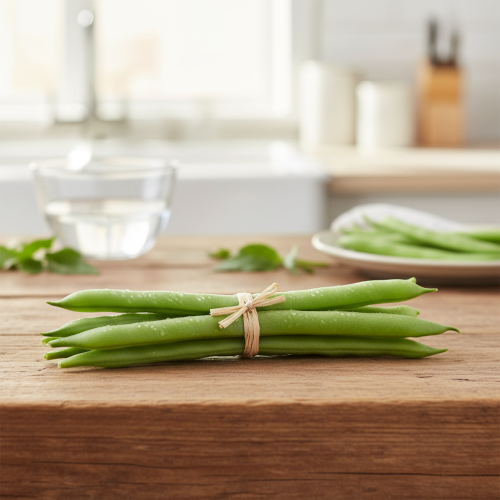 gjenstander Dekorative bønner, kunstige grønnsaker, grønne, ekte berøring, 17 cm, 6 stk.