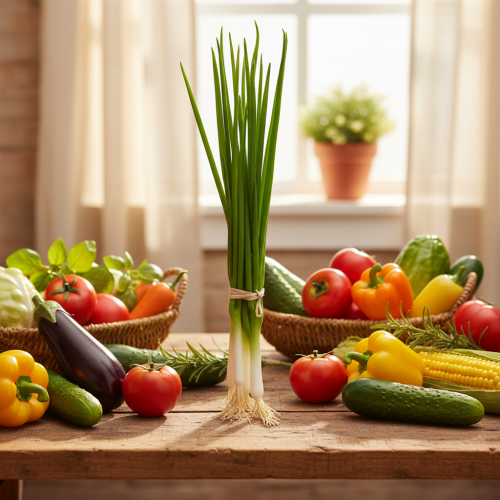 gjenstander Kunstige vårløk dekorative grønnsaker L30cm 4 stk