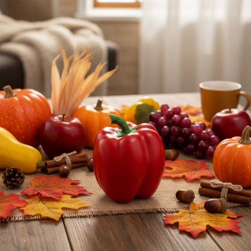 gjenstander Dekorativ vegetabilsk pepper rød food dummy H10cm