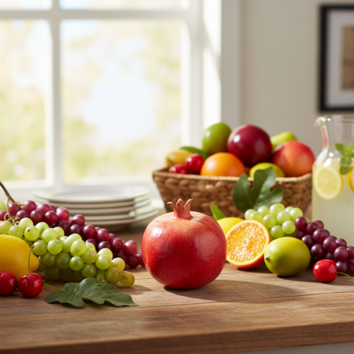 gjenstander Kunstig frukt granateple kunstig rød gul 9×11cm