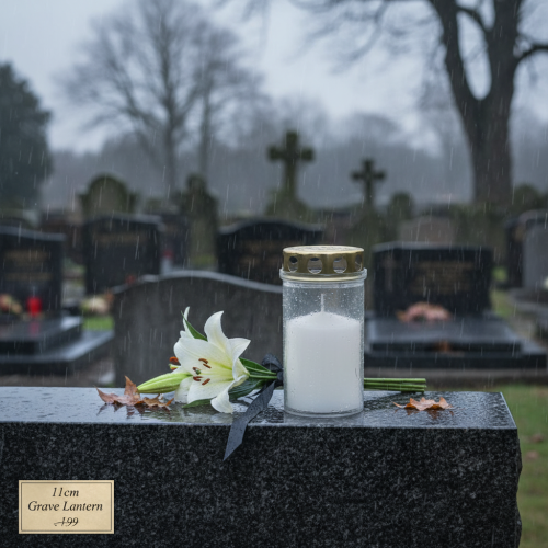 gjenstander Gravlys, hvitt og gull, Ø5,5 cm, H11,5 cm, 24 timer, 12 stk.