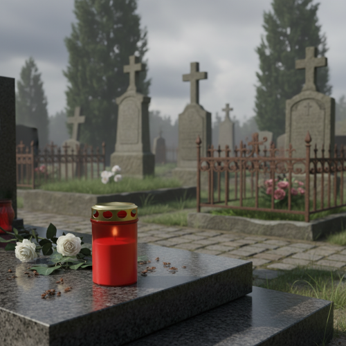 gjenstander Gravlys sylindrisk rød Ø6cm H10cm 12 stk