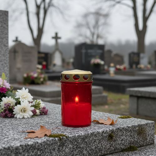 gjenstander Gravlys sylindrisk rød Ø6cm H10cm 12 stk