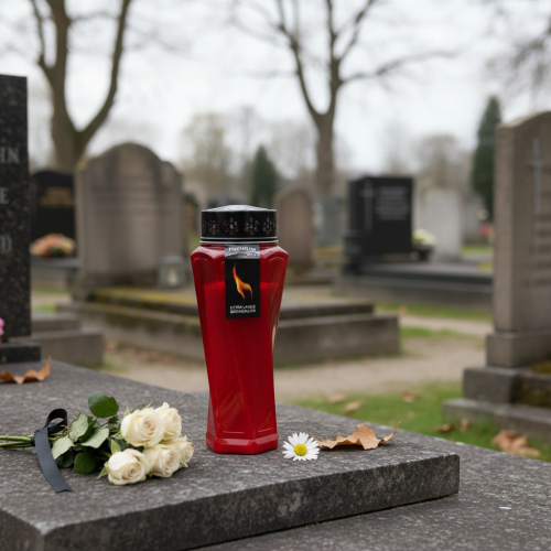 gjenstander Gravlys Plast rotert Rød Ø11cm H25cm