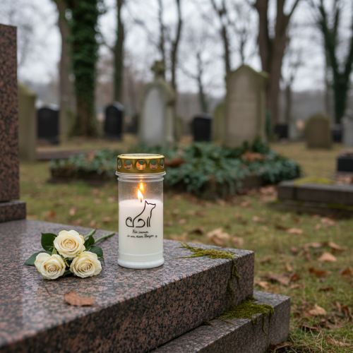 gjenstander Gravlys hundegravlys for dyr hvit Ø7cm H16,5cm