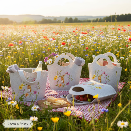 gjenstander Filtpose med søt påskehare, egnet for vår og sommer, 27 cm, 4 stk.