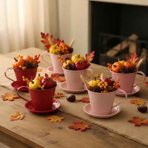 gjenstander Plantekopp med skål for kreative hager, 11 cm, 6 stk.