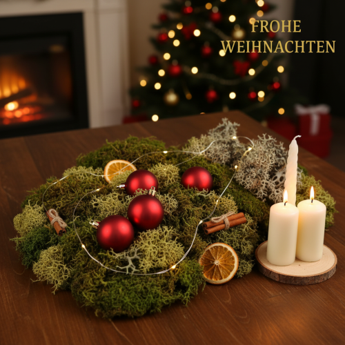 gjenstander Dekorativ mose til hobbybruk, blandet grønn og lysegrønn naturlig mose, 75 g