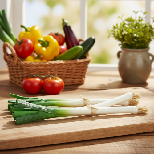 gjenstander Dekorative grønnsaker vårløk grønn hvit Ø1cm L28cm 3 stk