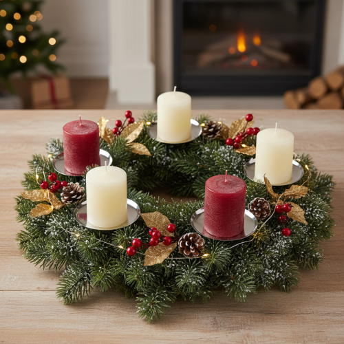 gjenstander Lysholder sølv Ø10cm 4 stk