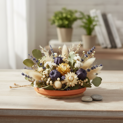 gjenstander Keramisk underlegg, dekorativ terrakottaskål Ø7,5cm