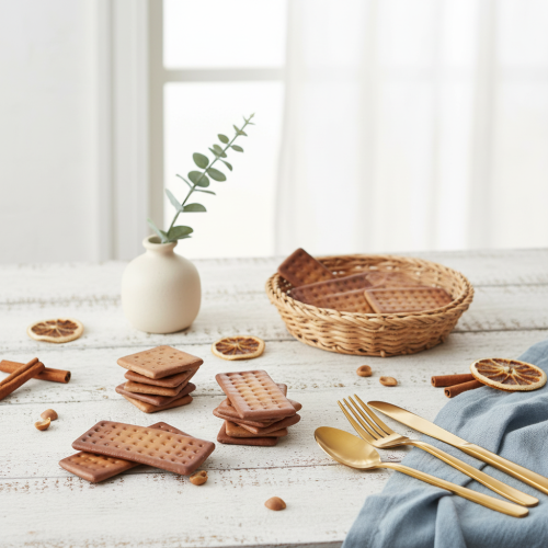 gjenstander Dekorative kjeks, kunstig mat, 24 deler, 9x4 cm, borddekorasjon, butikkvindudekorasjon, arrangementdekorasjon, fotorekvisitter