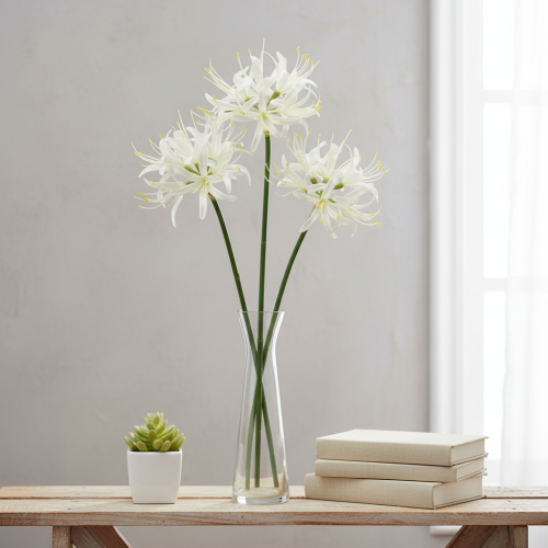 gjenstander Nerine Guernsey Lily Kunstig Blomst Hvit Gul Ø15cm L65cm