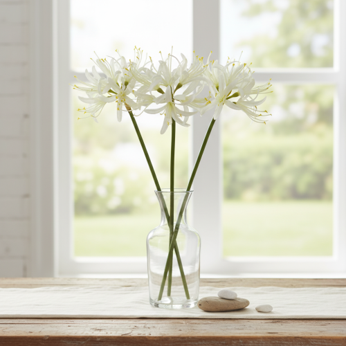 gjenstander Nerine Guernsey Lily Kunstig Blomst Hvit Gul Ø15cm L65cm