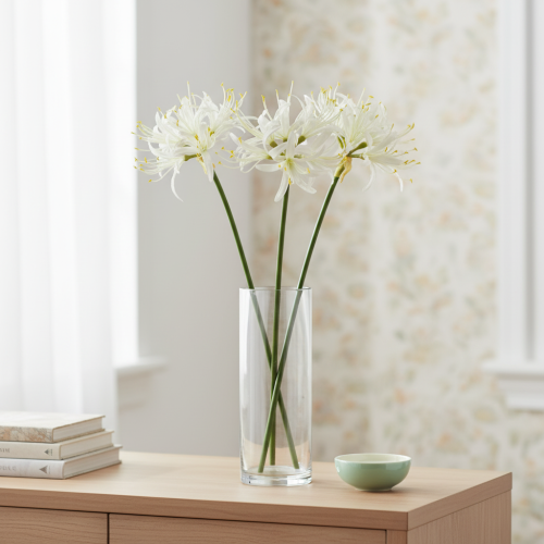gjenstander Nerine Guernsey Lily Kunstig Blomst Hvit Gul Ø15cm L65cm