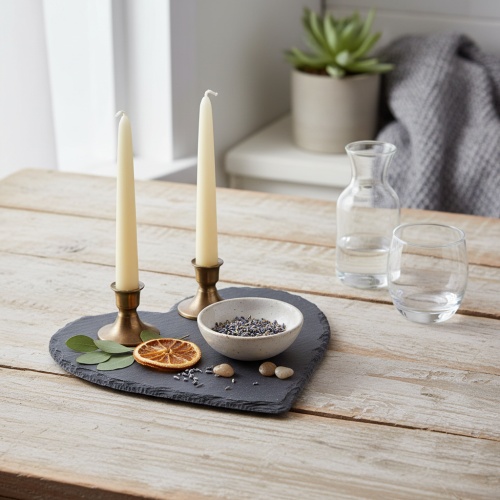 gjenstander Hjerteformet dekorasjon i skifer for stilig borddekorasjon og kreative ideer