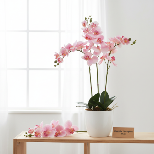 gjenstander Orchid Phalaenopsis kunstig 9 blomster rosa hvit 96cm