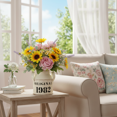 gjenstander Dekorativ metallkanne «Original 1982» Kremfarget rustfarget H13cm 2 stk.