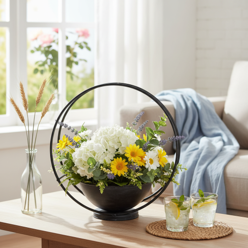 gjenstander Skål med fot, dekorativ ring, metall, antrasitt, H29 cm, 2 stk.