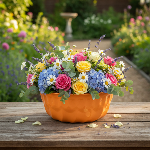 gjenstander Dekorativ bakeform i metall, oransje, Ø23 cm, H12 cm