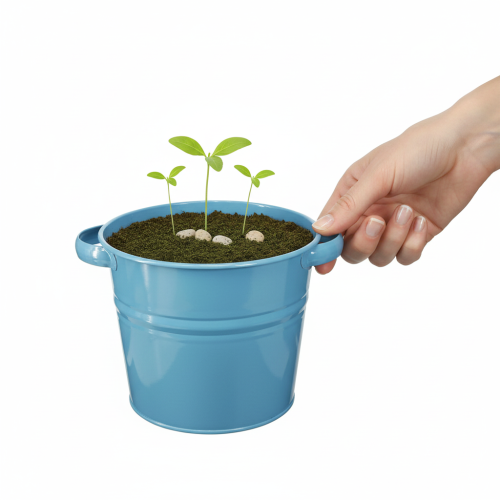 gjenstander Dekorativ blomsterpotte/plantekasse i metall i blått, 31 cm x 26 cm x 21,5 cm