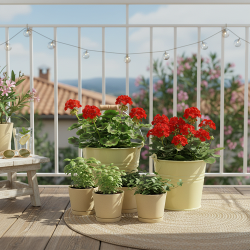 gjenstander Metallbøtteblomsterpotte med håndtak, grønn/gul, 20x17,5x16cm, 2 stk.