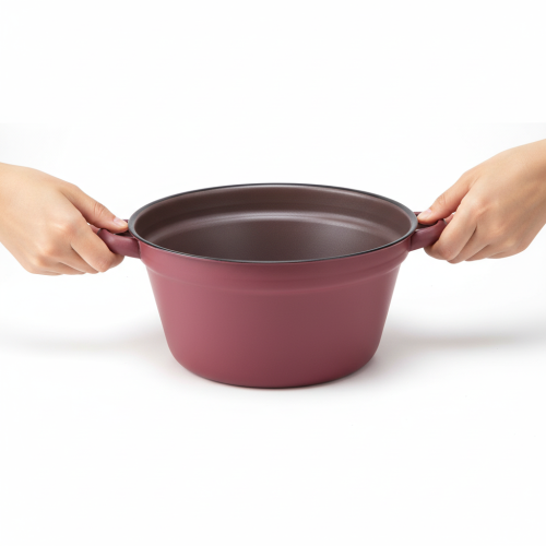 gjenstander Metallbøtte med håndtak, dekorativ potte til planting, rød, Ø20,5 cm, H10,5 cm