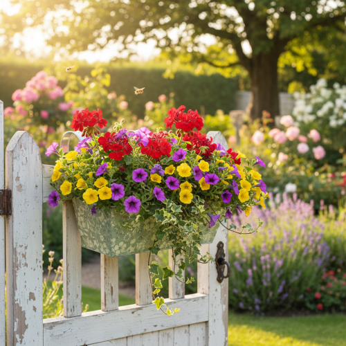 gjenstander Blomsterkasse med brakett, balkong, metall, 35x15 cm, H13 cm