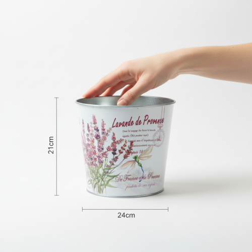 gjenstander Metallplantekasse, blomsterpotte, lavendel, Ø24 cm H21 cm