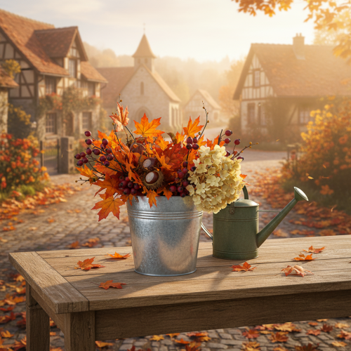 gjenstander Metallblomsterpotte med håndtak, dekorativ bøtte, Ø21 cm H19,5 cm