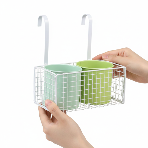 gjenstander Hengende metallblomsterpotte, grønn, balkongdekorasjon, L22 cm H23,5 cm