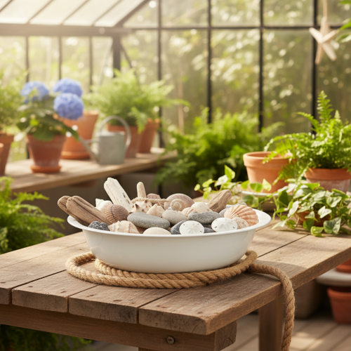 gjenstander Metallskål, hvit emaljelook, Ø29 cm, H7,5 cm