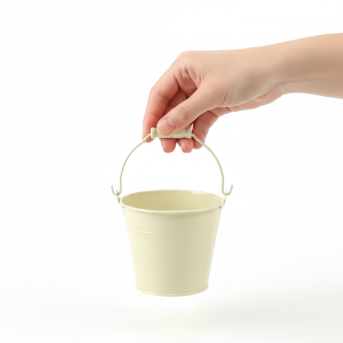 gjenstander Bøtte med håndtak, blomsterkasse, pastellfarget metall, Ø10 cm H8 cm, 10 stk.