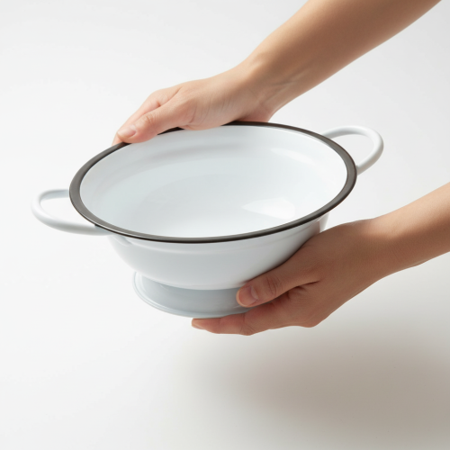 gjenstander Dekorativ bolle i metall, hvit og svart, Ø16,5 cm, H6,5 cm, 4 stk.