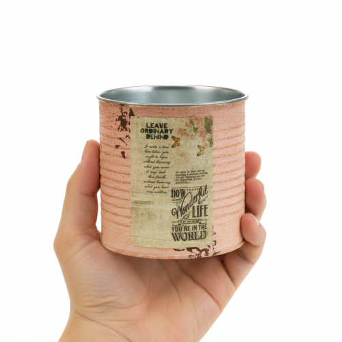 gjenstander Blomsterpotte dekorativ boks laks metall sommerdekorasjon Ø11cm H10.5cm