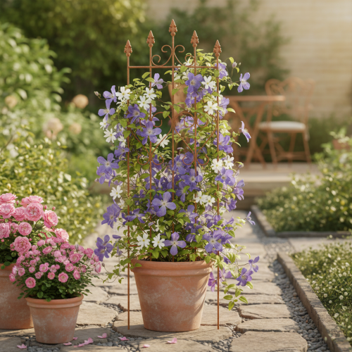 gjenstander Espalier med hjertemotiv, klatrehjelp i romantisk stil for hagestier eller terrasser, 101 cm