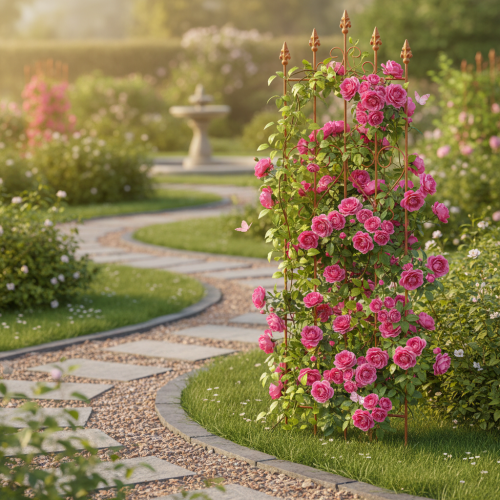 gjenstander Espalier med hjertemotiv, klatrehjelp i romantisk stil for hagestier eller terrasser, 101 cm