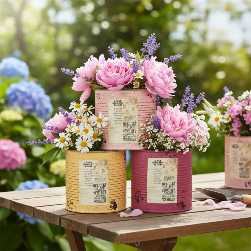 gjenstander Blomsterpotte i vintage-design til stue og kontordekorasjon 15 cm 3 stk