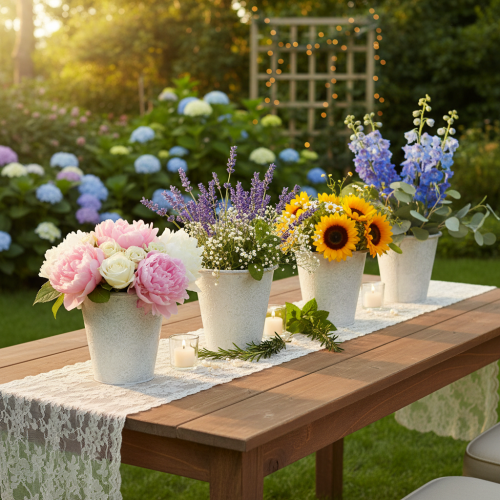 gjenstander Prydplantekasse, metallplantepotte, hvit, Ø18,5 cm, H18 cm