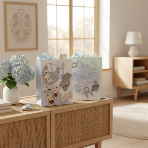 gjenstander Gavepose til babygutt - Ideell for babygaver ved fødsel - 23 cm - 2 stk.