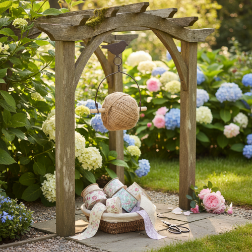 Praktisk dekorativ båndholder, fugl, shabby chic | Floristik24.no
