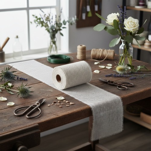 Bordløper jute jutebånd bordbånd hvit B15cm L10m | Floristik24.no