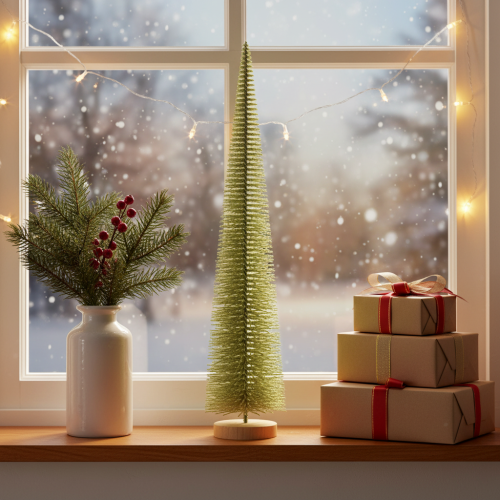 Kunstig juletre, dekorativt tre på trebase, 60 cm | Floristik24.no