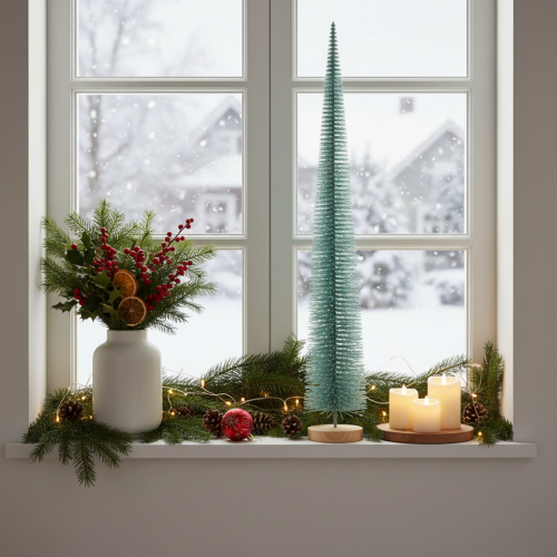 gjenstander Kunstig juletre, dekorativt tre, delikat design med trebase, 80 cm
