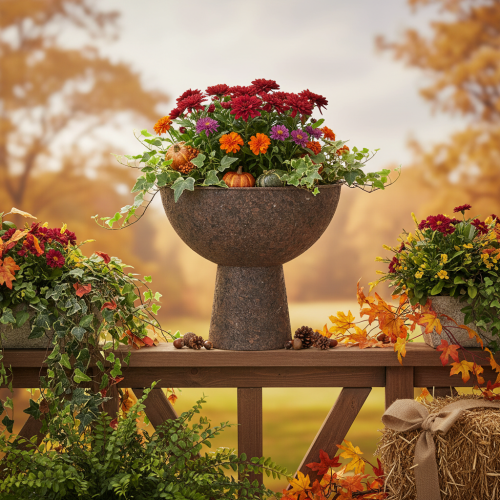 Rund blomsterkasse på stativ, moderne blomsterpotte, 25 cm | Floristik24.no