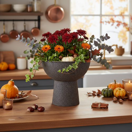 Rund planteskål med base, 18 cm | Floristik24.no