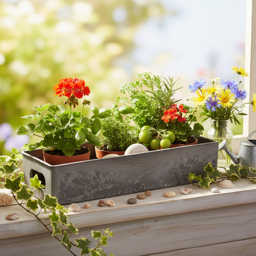 Kompakt rektangulært brett, allsidig bruk for dekorasjon og planting, 23 cm | Floristik24.no