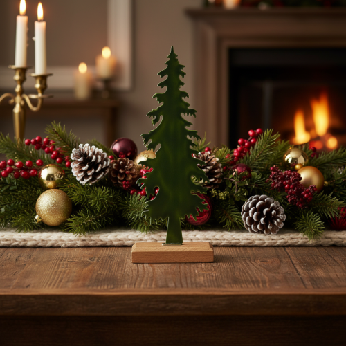 Dekorativ juletrefigur med trebase, 36 cm | Floristik24.no