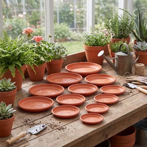Coaster “Linda” terracotta Ø12cm - 44cm, 1stk | Floristik24.no