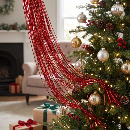 Tinsel rød 50x40cm | Floristik24.no